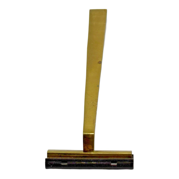 VTG 1980's Solid Brass Shaving Razor American Eagle Outfitters w/ Wood Box Case - Picture 7 of 10